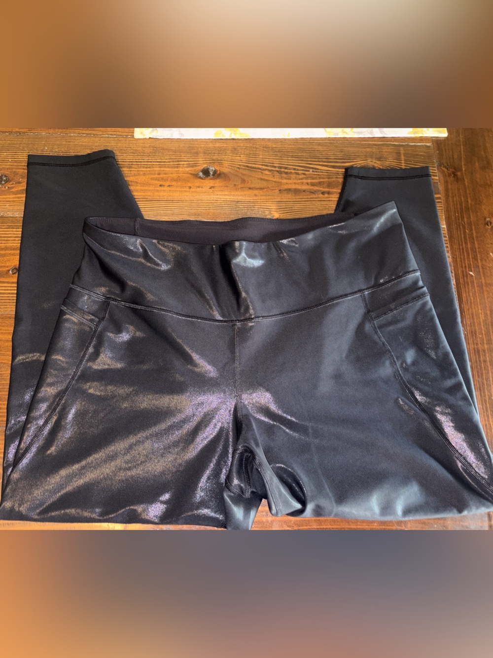 Women’s Shiny Black Active Leggings
